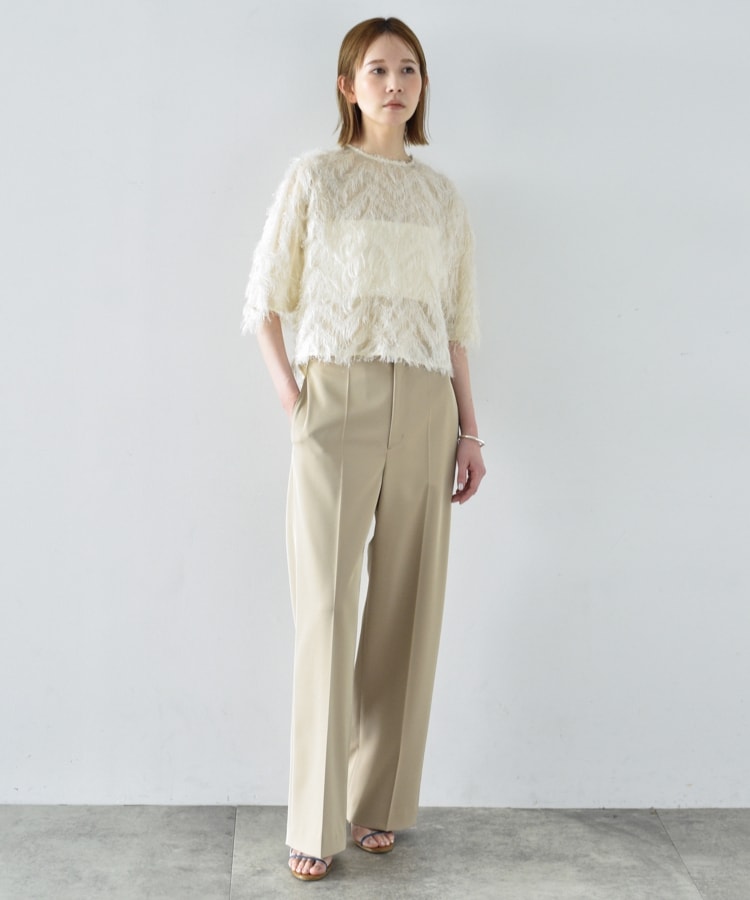 コードエー(CODE A)のCODE A｜feather jacquard back open blouse9