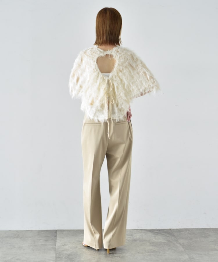 コードエー(CODE A)のCODE A｜feather jacquard back open blouse11