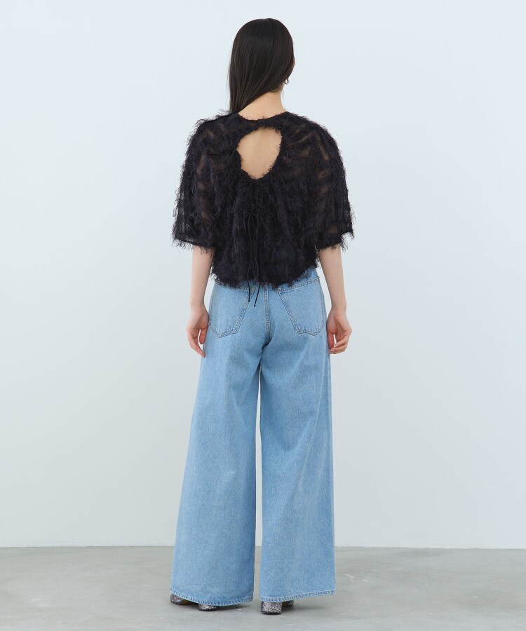 コードエー(CODE A)のCODE A｜feather jacquard back open blouse14