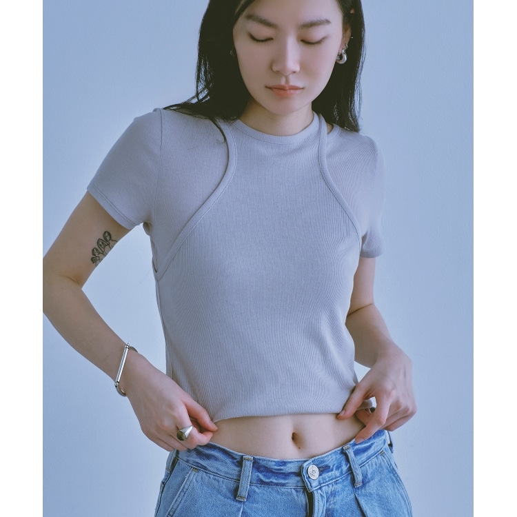 コードエー(CODE A)のCODE A｜cropped layered tee カットソー