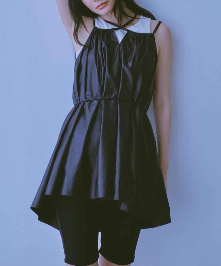コードエー(CODE A)のCODE A｜design cami blouse ブラック(019)
