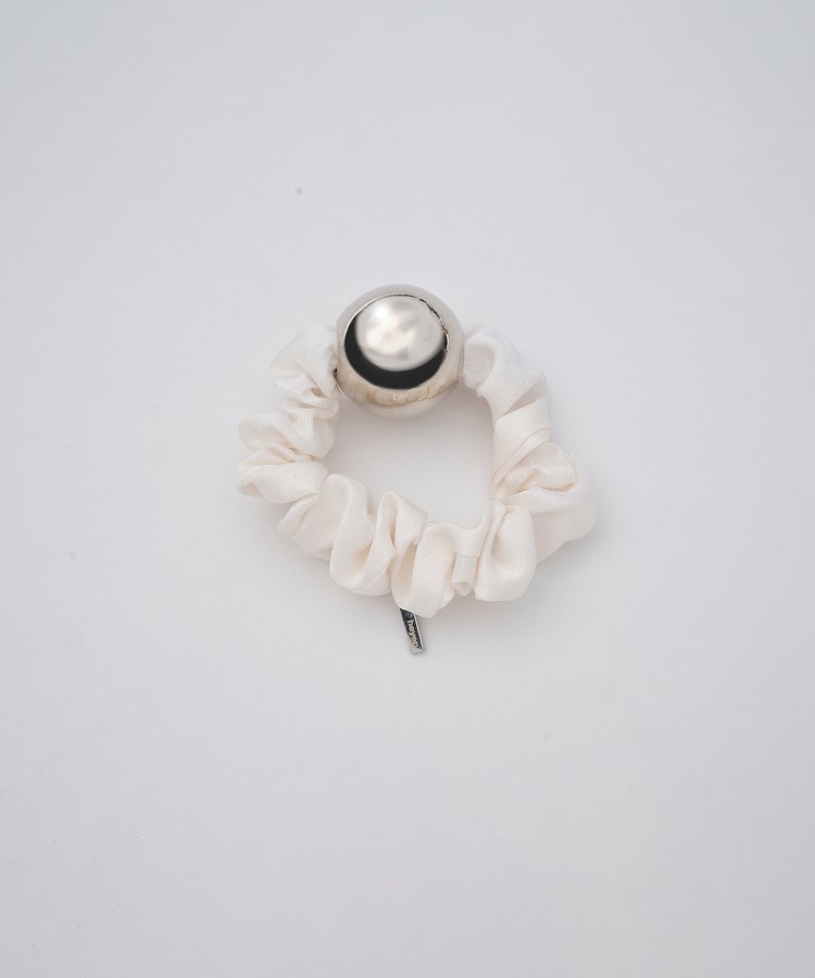 heyep|Medium Metal Ball Silk Scrunchie(ヘッドアクセサリー heyep|Medium Metal Ball Silk Scrunchie(ヘッドアクセサリー