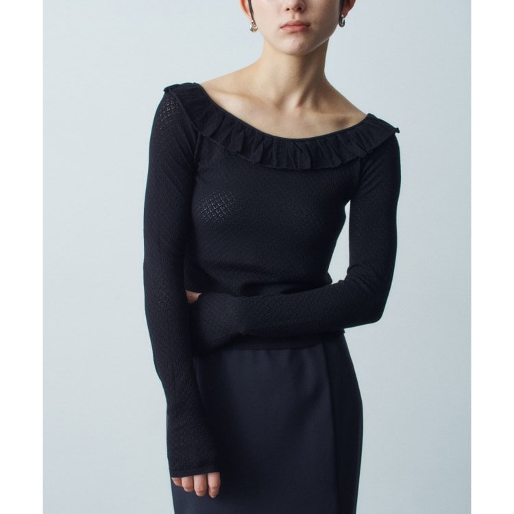 コードエー(CODE A)のfrill lace knit pullover ニット/セーター