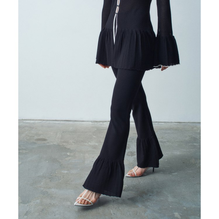 コードエー(CODE A)のlace knit pants フルレングスパンツ