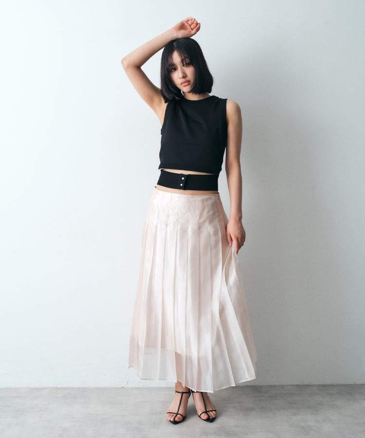 コードエー(CODE A)のshiny sheer pleated skirt2