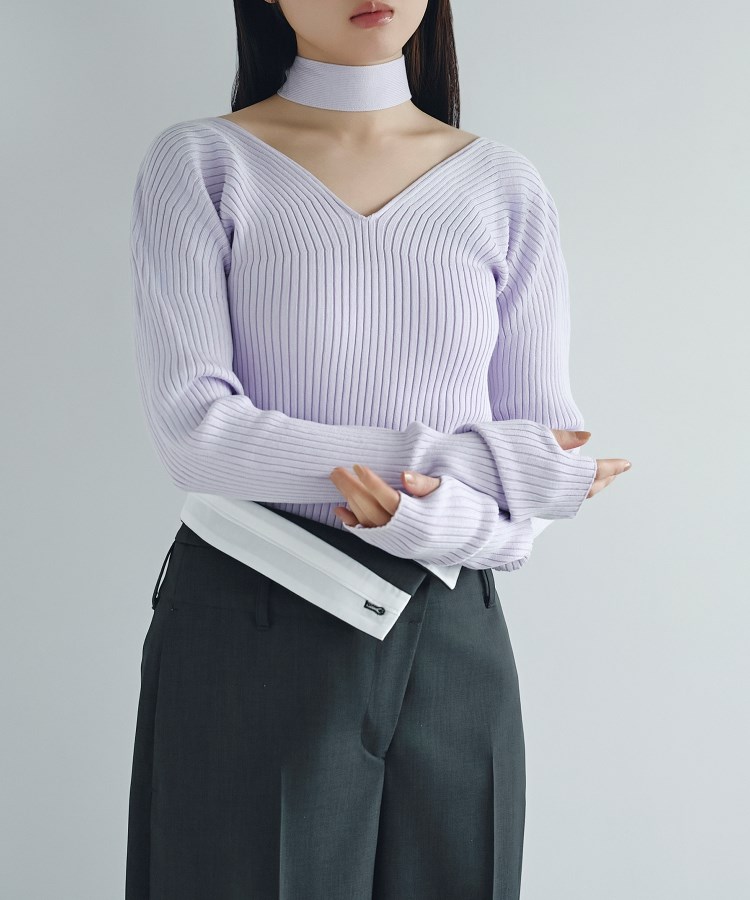 コードエー(CODE A)のopen neck bow knit15
