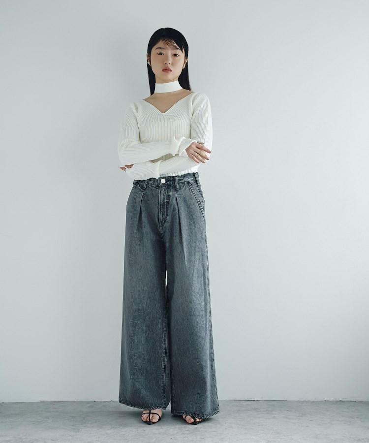 コードエー(CODE A)のopen neck bow knit3