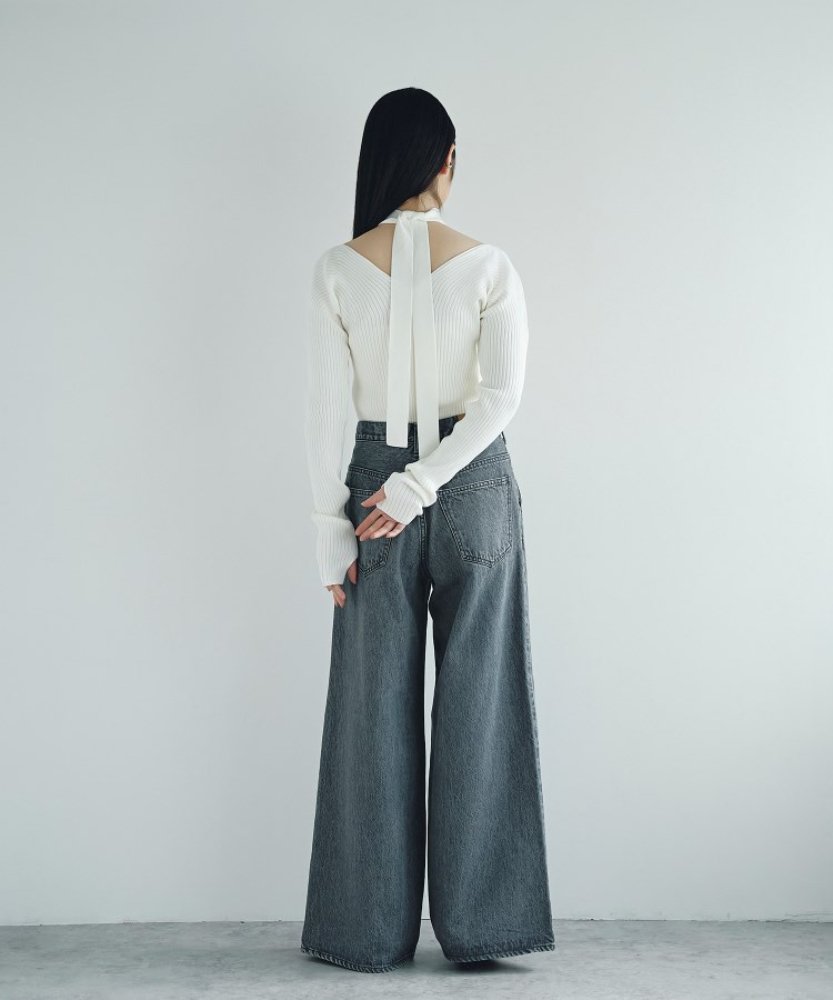 コードエー(CODE A)のopen neck bow knit5