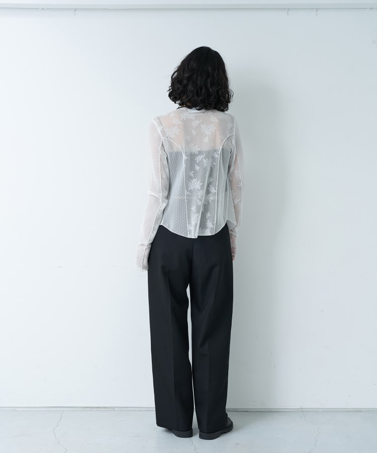 コードエー(CODE A)のtulle lace ribbon blouse2