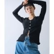コードエー(CODE A)のmetal buttons knit cardigan ブラック(019)