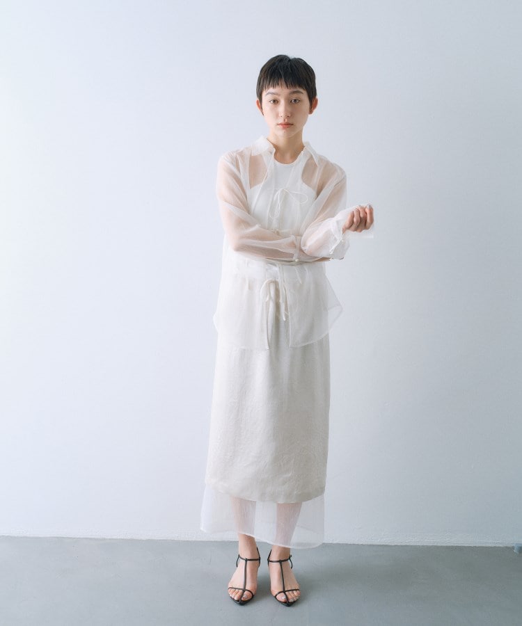 コードエー(CODE A)のsheer washer layered skirt4