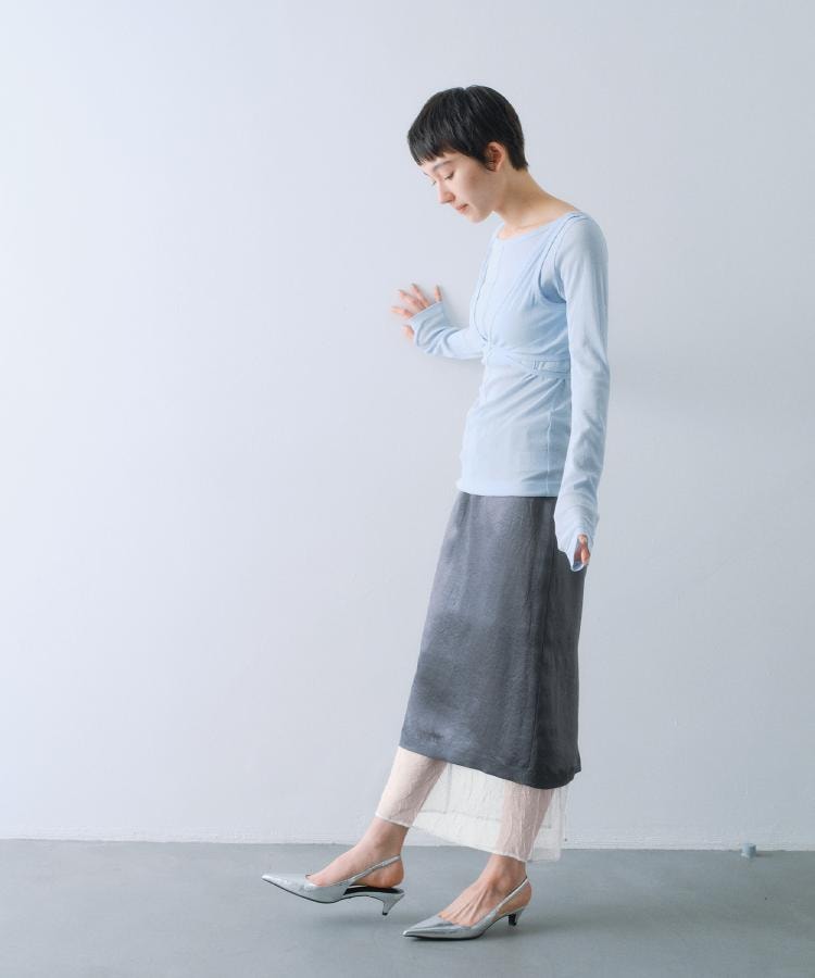 コードエー(CODE A)のsheer washer layered skirt14