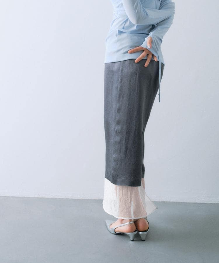 コードエー(CODE A)のsheer washer layered skirt11