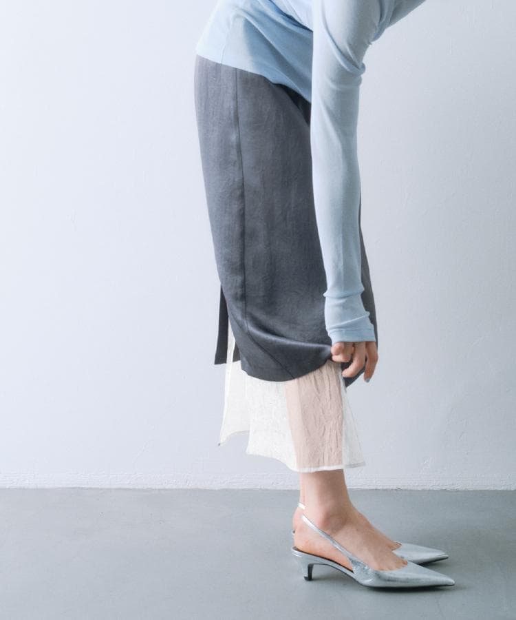 コードエー(CODE A)のsheer washer layered skirt10