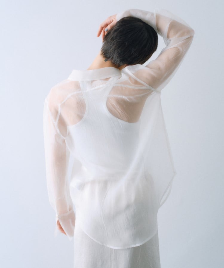 コードエー(CODE A)のsheer washer ribbon blouse12