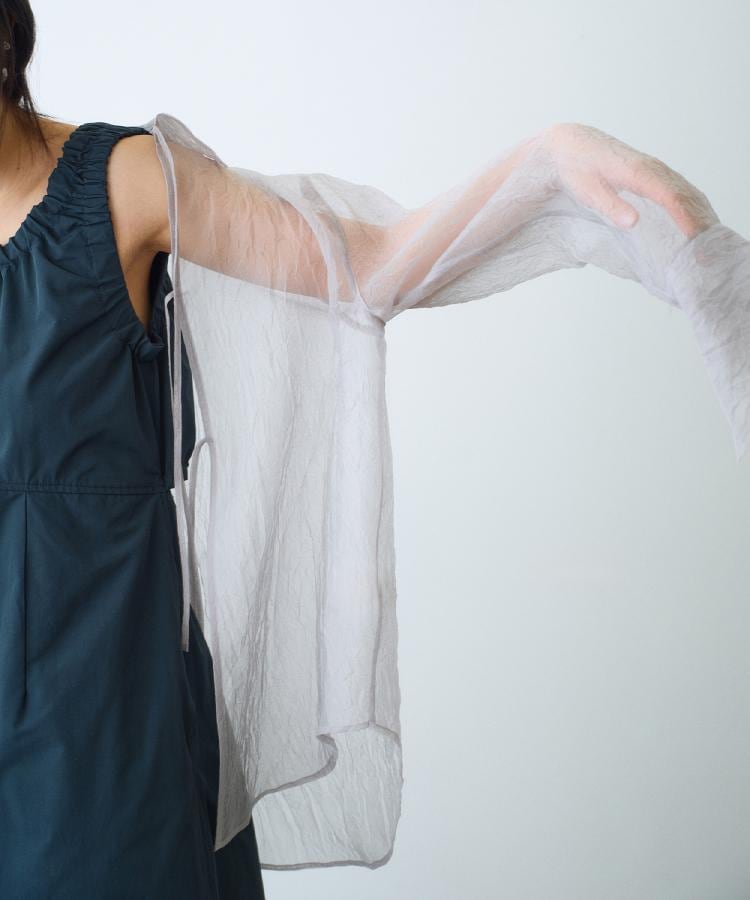 コードエー(CODE A)のsheer washer ribbon blouse5
