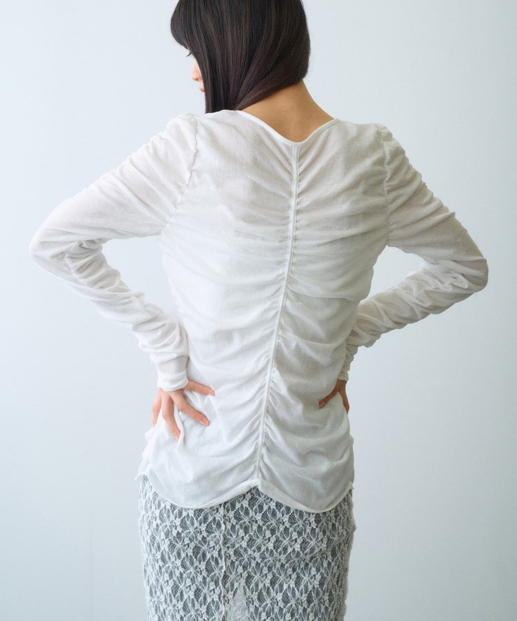 コードエー(CODE A)のsheer gather cardigan3