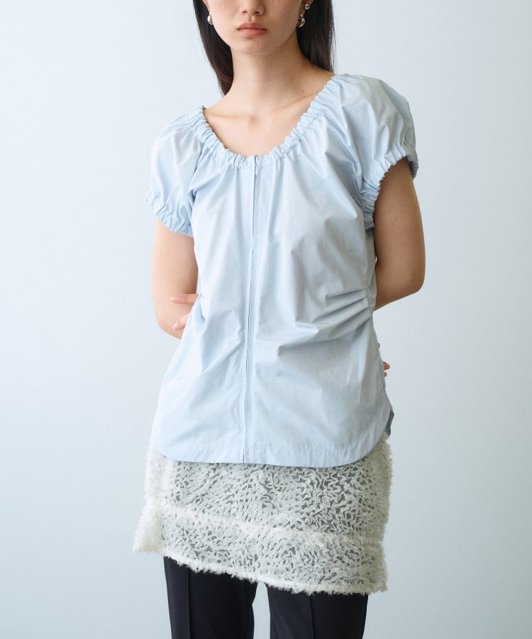 コードエー(CODE A)のsporty gathered blouse サックスブルー(090)