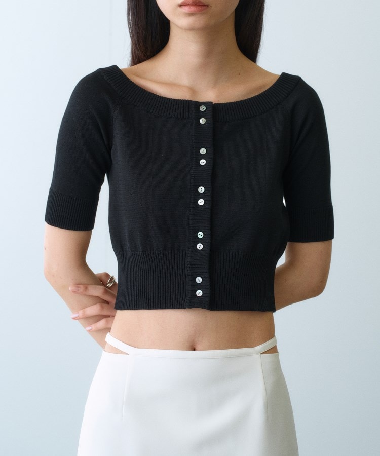 コードエー(CODE A)のdesign knit short cardigan1