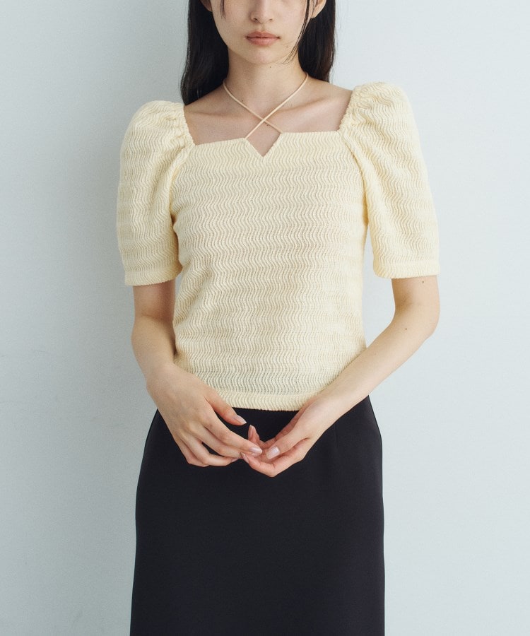 コードエー(CODE A)のgather puff jersey tops1