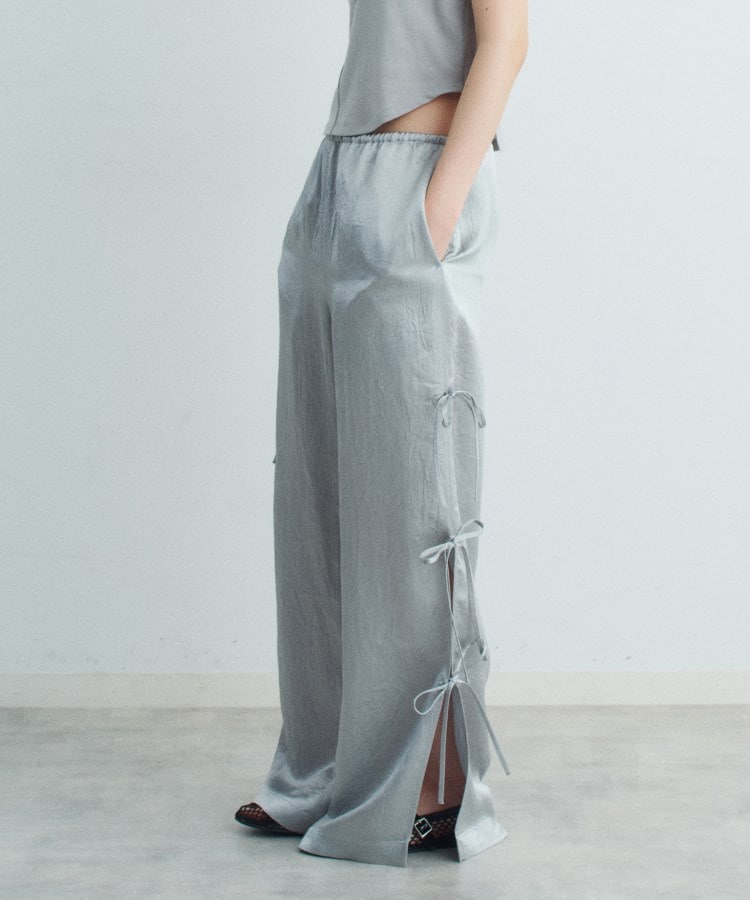 コードエー(CODE A)のribbon easy pants ライトグレー(011)
