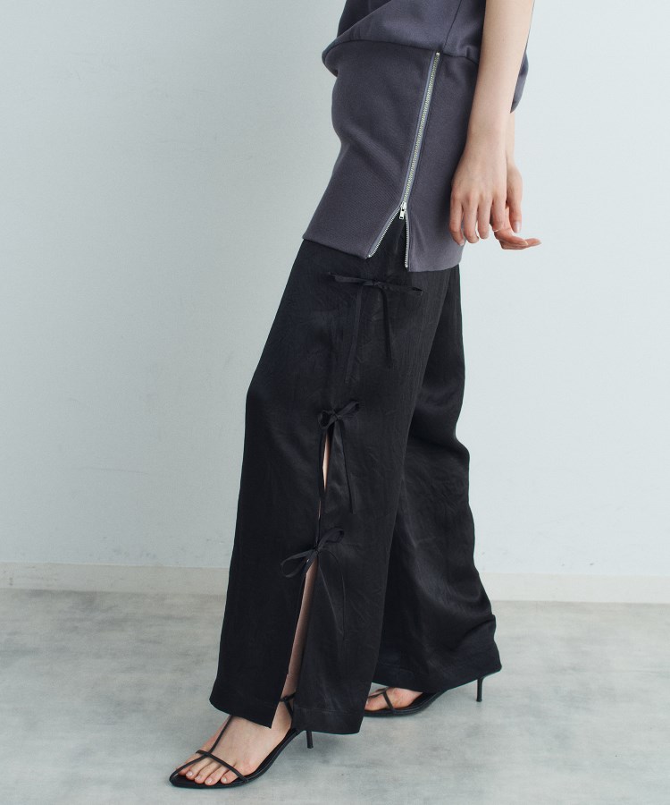 コードエー(CODE A)のribbon easy pants ブラック(019)