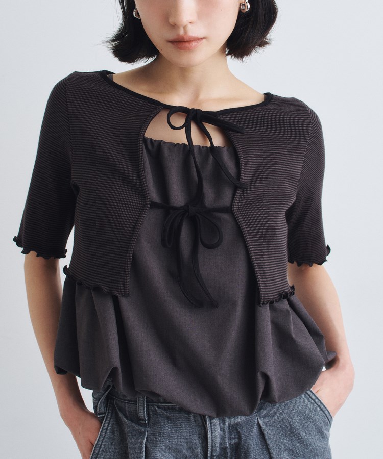 TO BE CHIC リボンカーディガン
