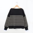 オフプライスストア(ウィメン)(OFF PRICE STORE(Women))のqoutミラノリブ袖口配色デザインボーダーニット ブラック(219)