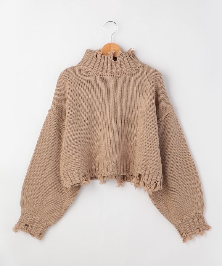 オフプライスストア(ウィメン)(OFF PRICE STORE(Women))のCHILLE ダメージハイネックニット ベージュ(052)