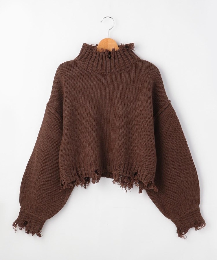 オフプライスストア(ウィメン)(OFF PRICE STORE(Women))のCHILLE ダメージハイネックニット モカブラウン(042)