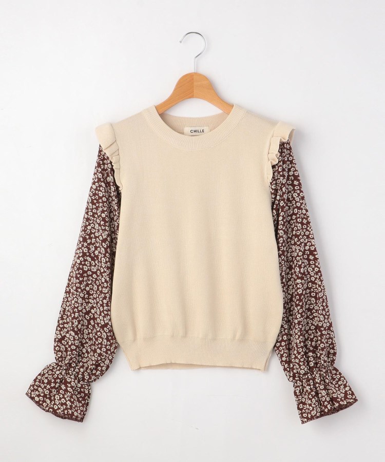 オフプライスストア(ウィメン)(OFF PRICE STORE(Women))のCHILLE 肩フリルニット袖切替えプルオーバー1