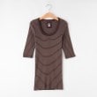オフプライスストア(ウィメン)(OFF PRICE STORE(Women))のDANA Vネックボーダーミニワンピ ブラウン(045)