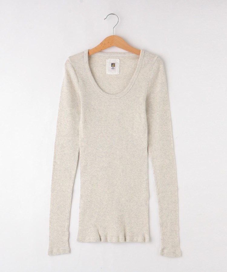 オフプライスストア(ウィメン)(OFF PRICE STORE(Women))のDANA Uネックリブカットソー ピンクゴールド(005)