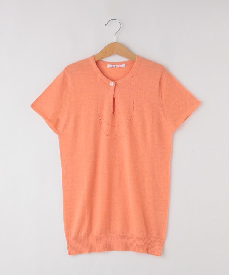 オフプライスストア(ウィメン)(OFF PRICE STORE(Women))のFaneuil ドロップフロント半袖ニット マスタード(033)