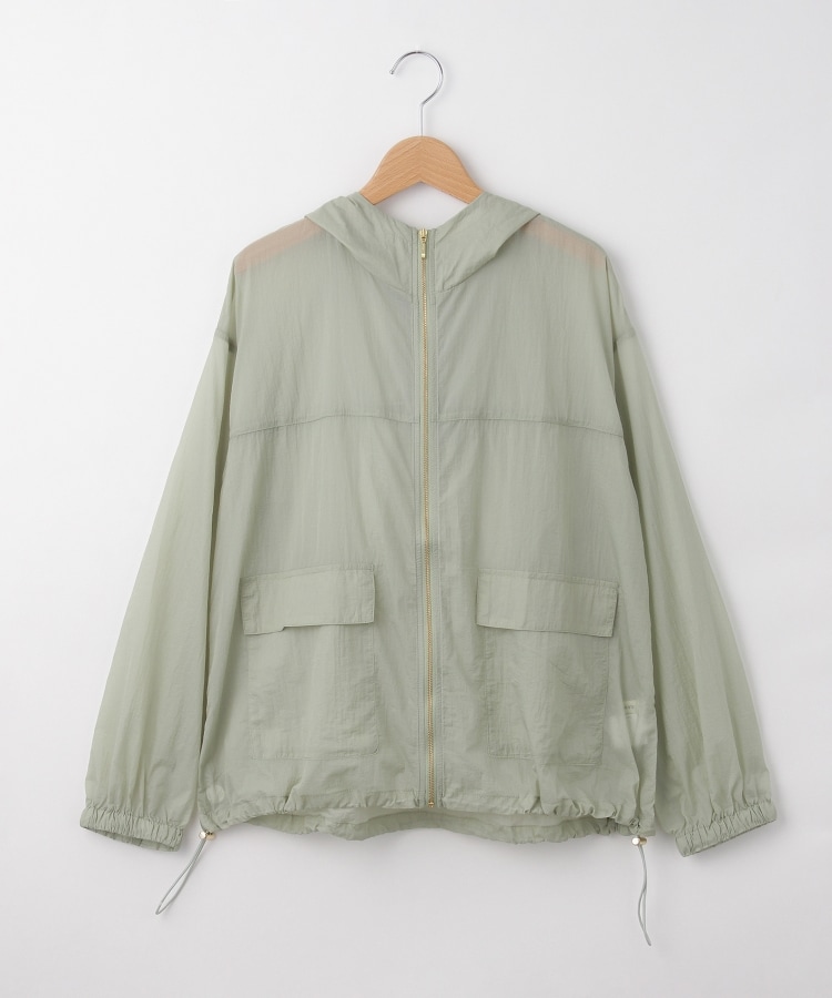オフプライスストア(ウィメン)(OFF PRICE STORE(Women))のinnowave（イノウェーブ） シースルー裾ドロストフード付きジャンパー【SALE/カジュアル/デイリー/トレンド/きれいめカジュアル/ルーズシルエット/ゆったり】 カーキ(027)