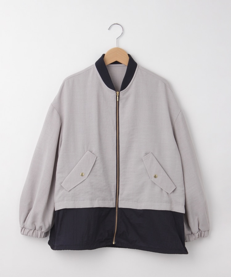 オフプライスストア(ウィメン)(OFF PRICE STORE(Women))のinnowave（イノウェーブ） 裾ドロスト付き切り替えコンビブルゾン グレー(012)