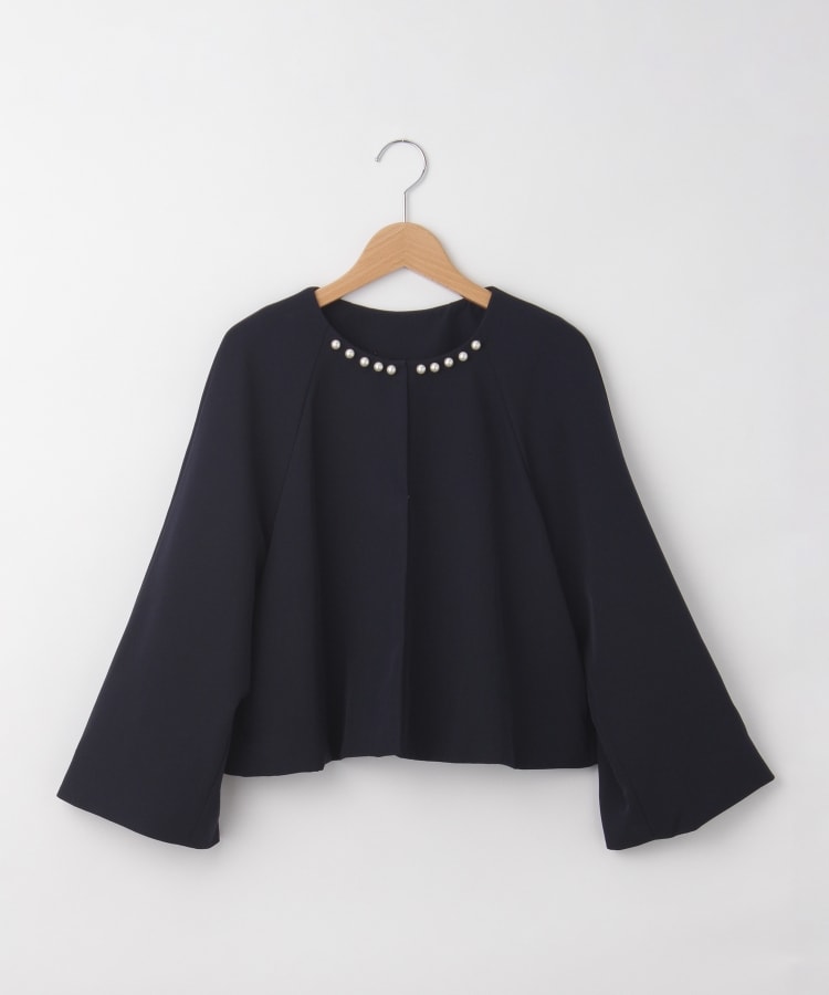 オフプライスストア(ウィメン)(OFF PRICE STORE(Women))のartemarvel（アルテマーヴェル） パール調ノーカラージャケット ネイビー(093)
