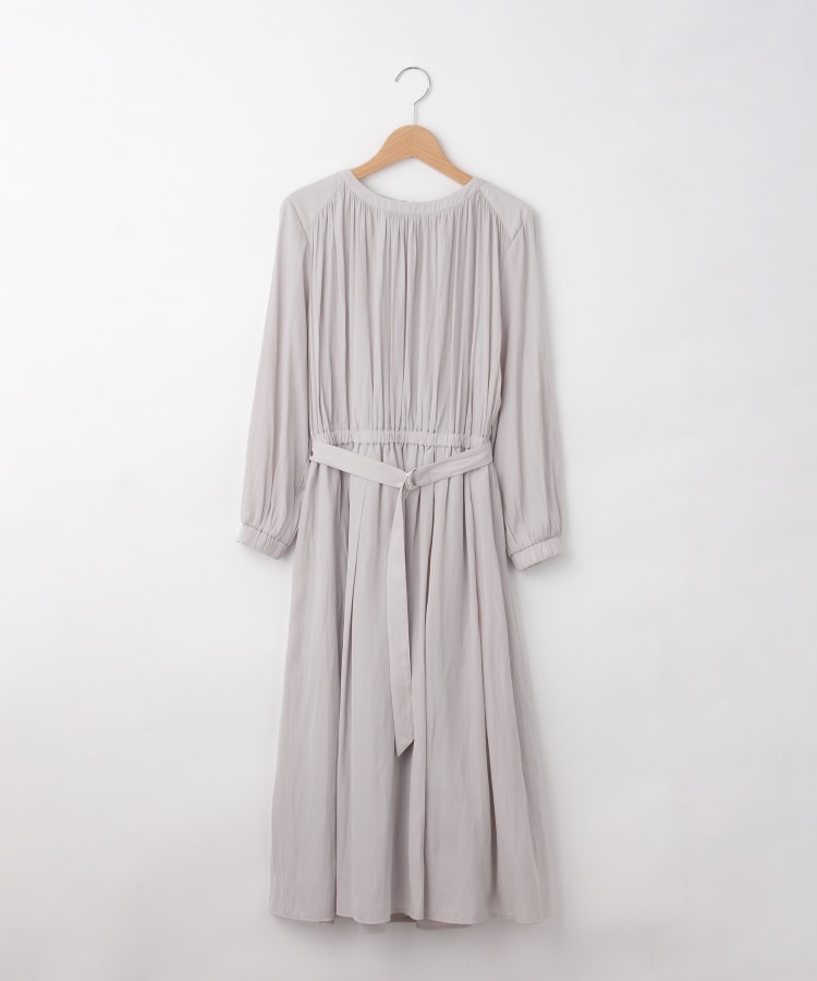 オフプライスストア(ウィメン)(OFF PRICE STORE(Women))のartemarvel（アルテマーヴェル） ウエストゴム入りシャーリングワンピース【SALE/カジュアル/デイリー/トレンド/きれいめカジュアル/ゆったり】 グレージュ(014)