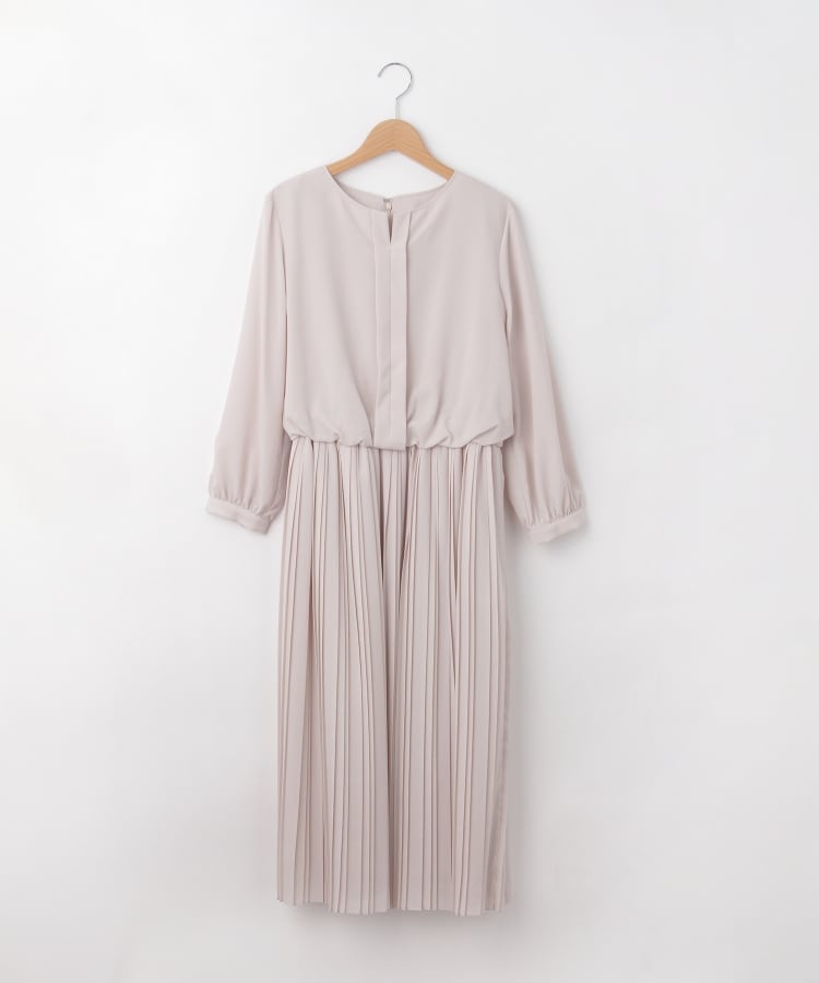 オフプライスストア(ウィメン)(OFF PRICE STORE(Women))のartemarvel（アルテマーヴェル） ウエストゴム入り切り替えプリーツワンピース【SALE/カジュアル/デイリー/トレンド/きれいめカジュアル/ゆったり】 グレージュ(014)