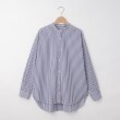 オフプライスストア(ウィメン)(OFF PRICE STORE(Women))のartemarvel（アルテマーヴェル） パール調ボタンバンドカラーストライプシャツ ブルー(093)