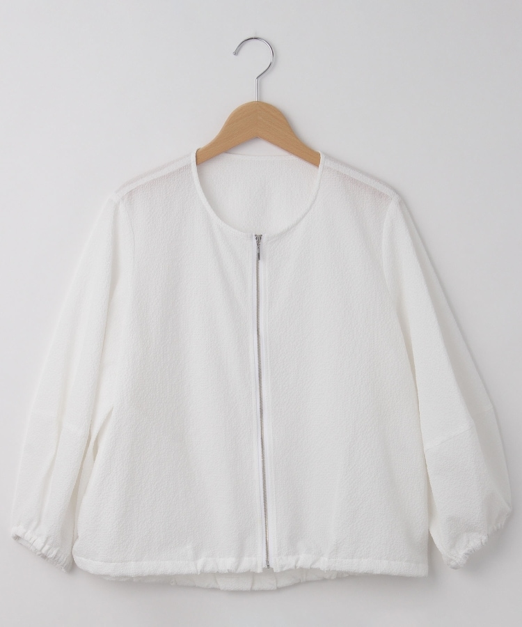 オフプライスストア(ウィメン)(OFF PRICE STORE(Women))のqout（コウト） サッカージップブルゾン ホワイト(001)