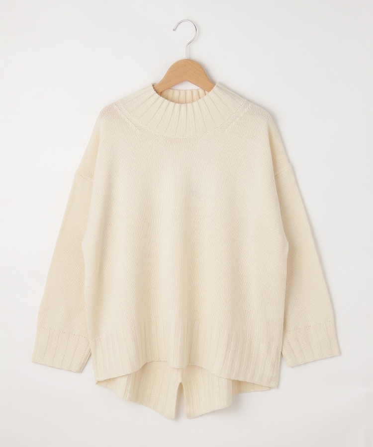 オフプライスストア(ウィメン)(OFF PRICE STORE(Women))のFanaka（ファナカ） バックスリットハイネックニットプルオーバー【SALE/カジュアル/デイリー/トレンド/きれいめカジュアル/ルーズシルエット/ゆったり】 オフホワイト(002)