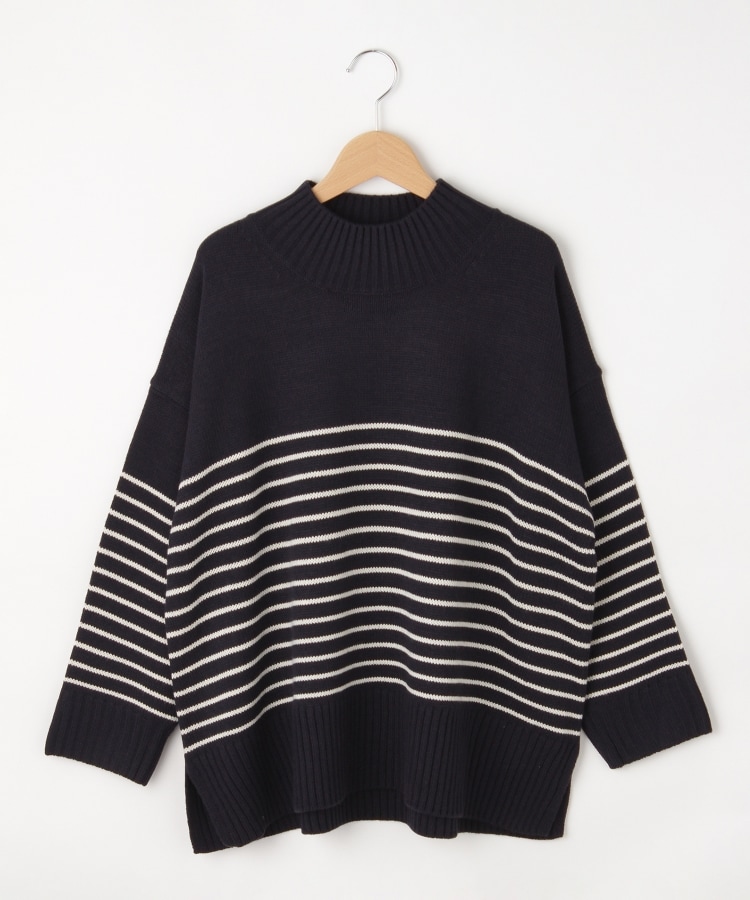 オフプライスストア(ウィメン)(OFF PRICE STORE(Women))のFanaka（ファナカ） ハイネックボーダーニットプルオーバー【SALE/カジュアル/デイリー/トレンド/きれいめカジュアル/ゆったり】2