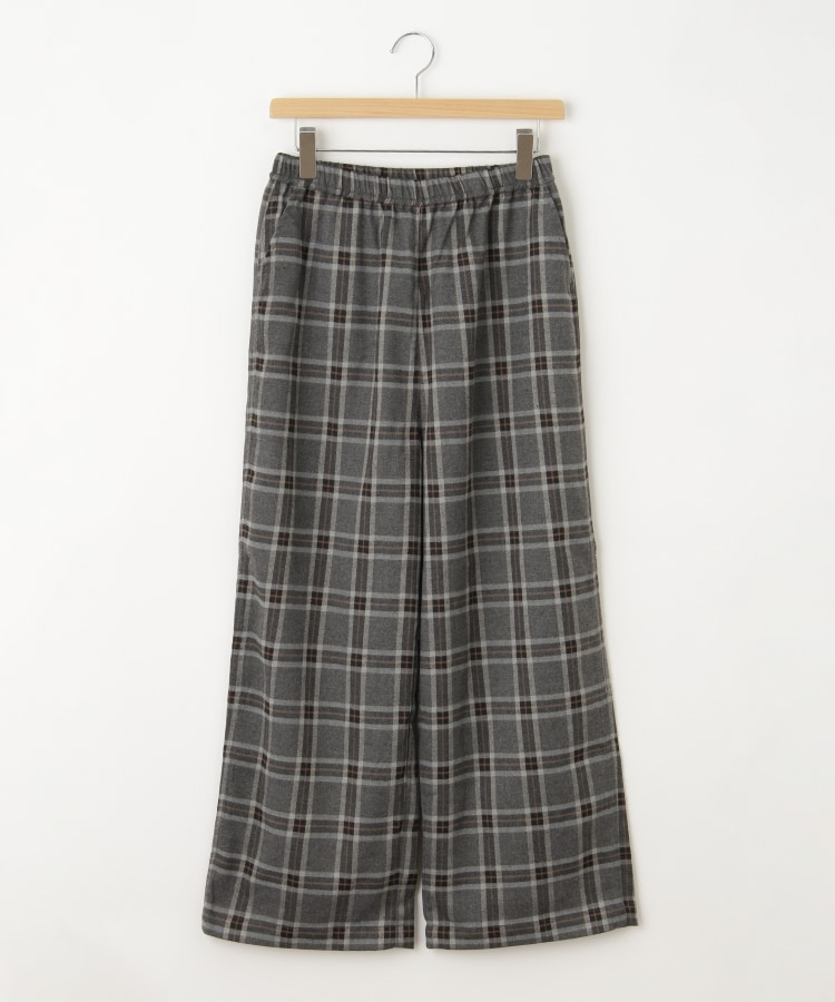 オフプライスストア(ウィメン)(OFF PRICE STORE(Women))のFanaka（ファナカ） ウエストゴムストレートチェックパンツ グレー(012)