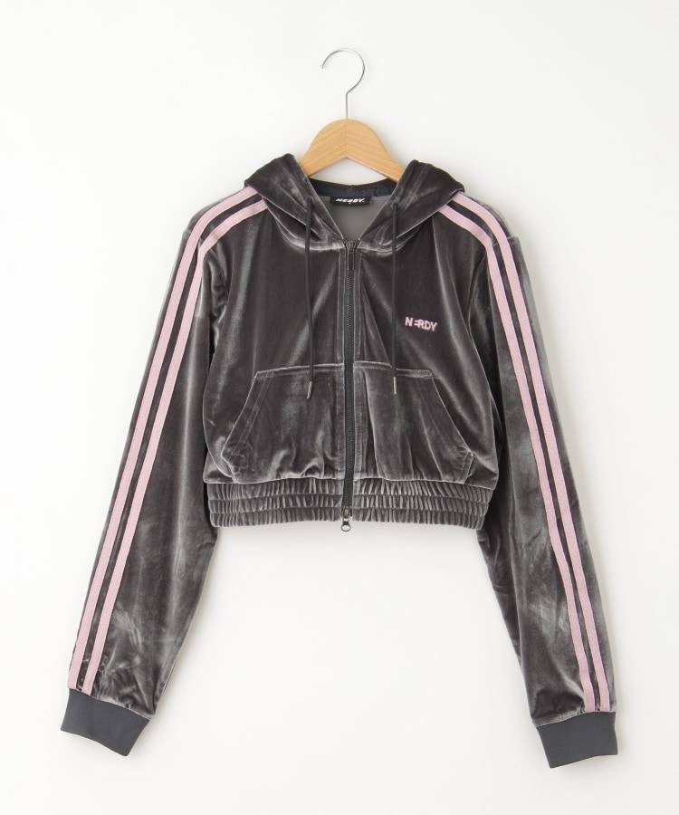 NERDY(ノルディ) W′S NY VELVET CROPPED HOODIE TRACK TOP NERDY(ノルディ) W′S NY VELVET CROPPED HOODIE TRACK TOP
