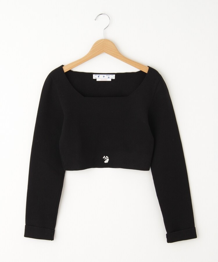 オフプライスストア(ウィメン)(OFF PRICE STORE(Women))のOFF-WHITE™(オフ-ホワイト) ATHLETIC KNIT CROPPED LS TT ブラック(019)