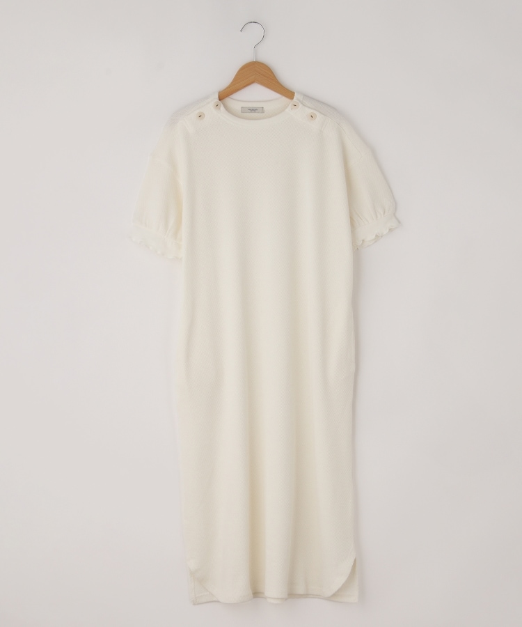 オフプライスストア(ウィメン)(OFF PRICE STORE(Women))のPOU DOU DOU（プードゥドゥ） 釦付き半袖ロングワンピース ホワイト(002)