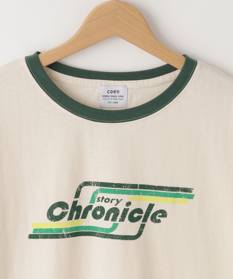 オフプライスストア(ウィメン)(OFF PRICE STORE(Women))のcoen(コーエン)　ヴィンテージライクロゴプリントリンガーTシャツ　【洗える/SALE】3