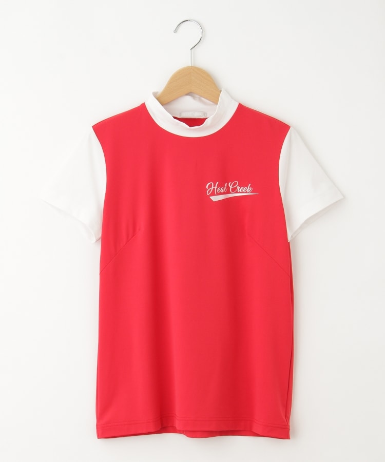 オフプライスストア(ウィメン)(OFF PRICE STORE(Women))のHeal Creek（ヒールクリーク） 配色切り替え胸ロゴTシャツ レッド(063)