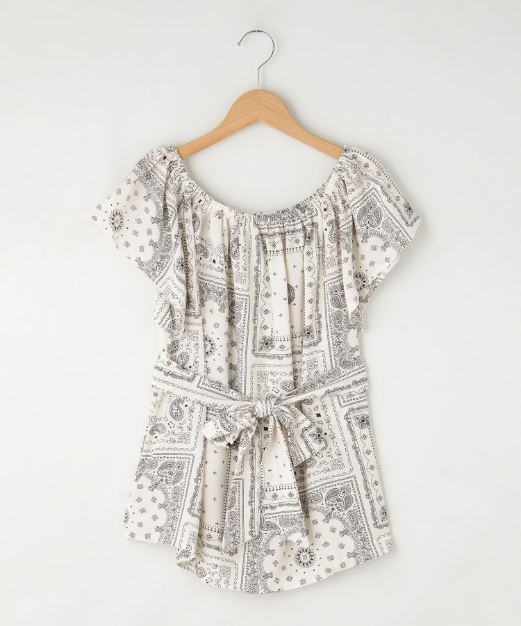オフプライスストア(ウィメン)(OFF PRICE STORE(Women))のCHILLE（チル） リボン付きペイズリー柄ブラウス アイボリー(004)
